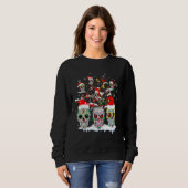 Weihnachtszucker Schädel auf Baum Santa Sugar Schä Sweatshirt (Vorne ganz)