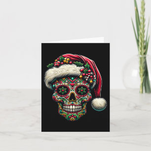 Weihnachtszucker Schädel Weihnachtsmannmütze Tag d Karte