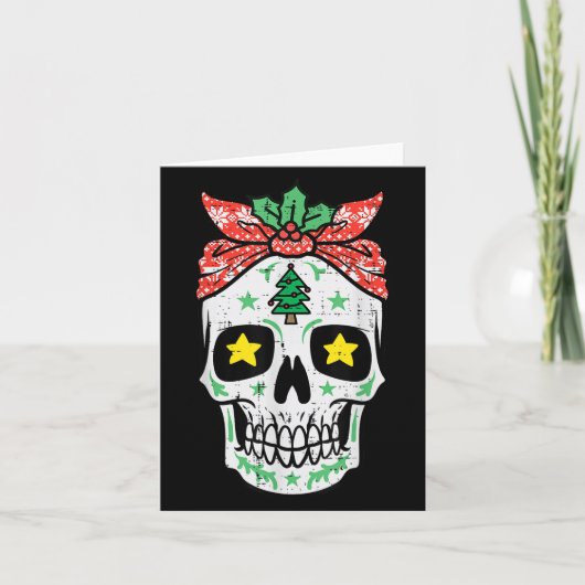 Weihnachtszucker Skull Bandana Xmas Mexikanische F Karte (Vorderseite)