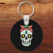 Weihnachtszucker Skull Bandana Xmas Mexikanische F Schlüsselanhänger (Vorderseite)