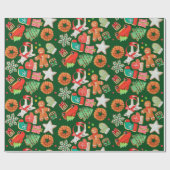 Weihnachtszucker und Lebkuchen Geschenkpapier (Flach)