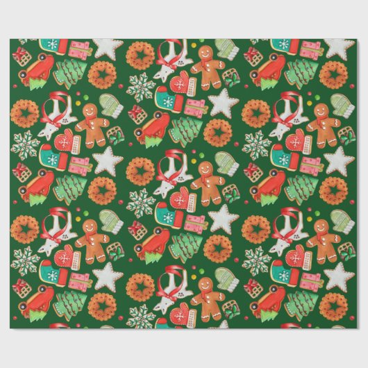 Weihnachtszucker und Lebkuchen Geschenkpapier (Flach)