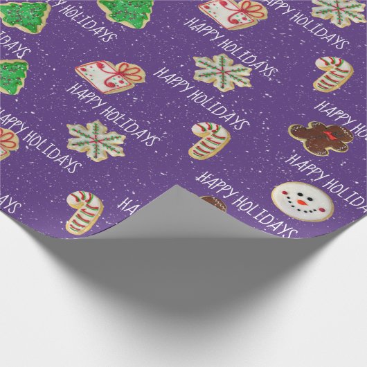 Weihnachtszucker und Schneeflocken Geschenkpapier (Ecke)