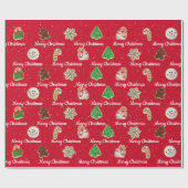 Weihnachtszucker und Schneeflocken Geschenkpapier (Flach)