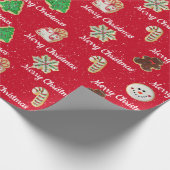Weihnachtszucker und Schneeflocken Geschenkpapier (Ecke)