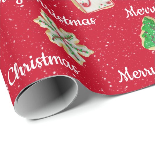 Weihnachtszucker und Schneeflocken Geschenkpapier (Rolleneckpunkt)