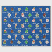 Weihnachtszucker und Schneeflocken Geschenkpapier (Flach)