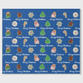 Weihnachtszucker und Schneeflocken Geschenkpapier (Flach)