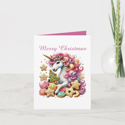 Weihnachtszuckerkochen unicorable feiertagskarte (Vorderseite)