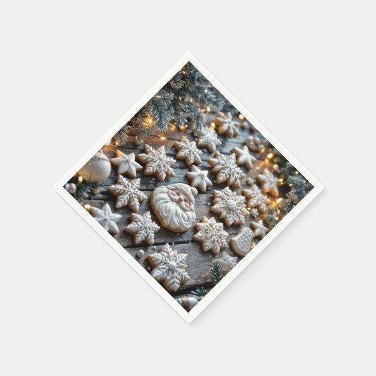 Weihnachtszuckerkost im Bauernhof auf Holz Serviette (Ecke)