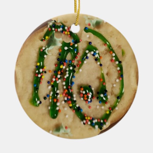 Weihnachtszuckerkost mit Süßigkeiten Keramik Ornament (Vorne)