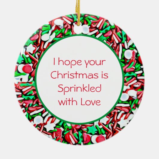 Weihnachtszuckerkost mit Süßigkeiten Keramik Ornament (Hinten)