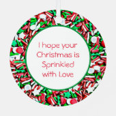 Weihnachtszuckerkost mit Süßigkeiten Ornament Aus Metall (Rückseite)