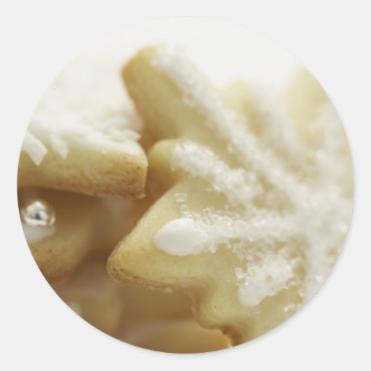 Weihnachtszuckerplätzchen-Gruß-Karten und Runder Aufkleber (Vorderseite)