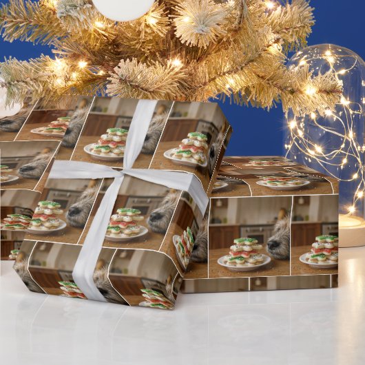 Weihnachtszuckerplätzchen mit Hunde-Nase Geschenkpapier (Feiertage)