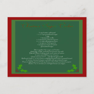 Weihnachtszuckerplätzchen-Rezept-Postkarte Feiertagspostkarte