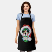 Weihnachtszuckerschädel Schürze (Getragen)
