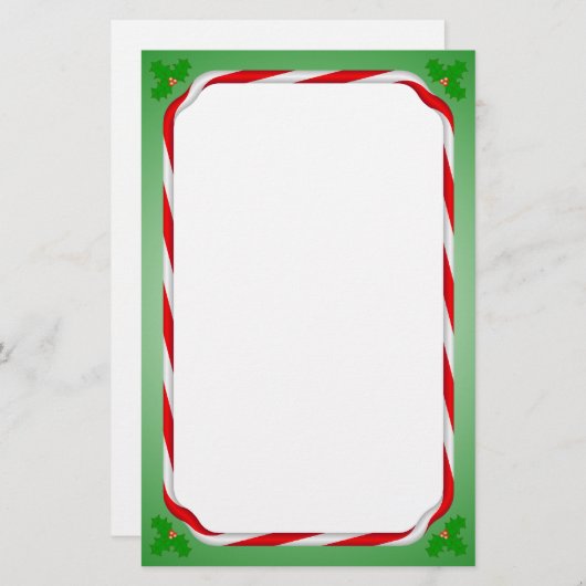 Weihnachtszuckerstange Briefpapier (Vorne/Hinten)