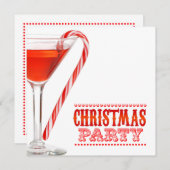 Weihnachtszuckerstange-Cocktail-Party Einladung (Vorne/Hinten)