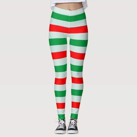 Weihnachtszuckerstange-gestreifte Leggings (Vorderseite)
