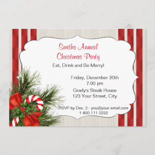 Weihnachtszuckerstange-Party Einladung