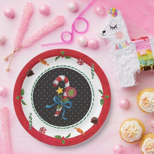 Weihnachtszuckerstange-Party-Teller Pappteller (Party)