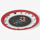 Weihnachtszuckerstange-Party-Teller Pappteller (Schrägansicht)