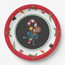 Weihnachtszuckerstange-Party-Teller