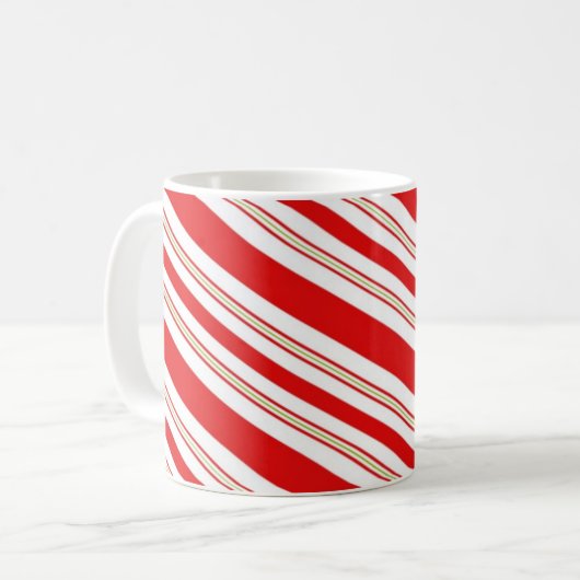 Weihnachtszuckerstange-Streifen Kaffeetasse (Vorderseite Links)