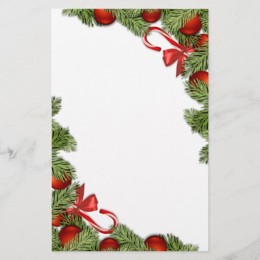 Weihnachtszuckerstange und Baumdetail stationär Briefpapier (Vorderseite)