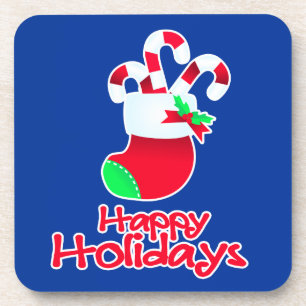 Weihnachtszuckerstangen im Stiefel-Set von 6 Untersetzer