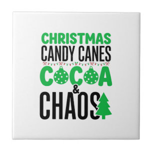 Weihnachtszuckerstangen Kakao Chaos Design Fliese