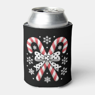 Weihnachtszuckerstangen Polka-Punkt-Schleife Schne Dosenkühler