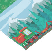 Weihnachtszug auf Grün Großer Tischläufer (Ecke)