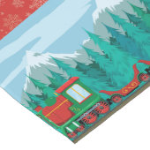 Weihnachtszug auf Rot Großer Tischläufer (Ecke)