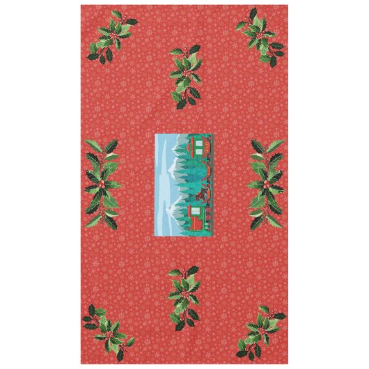 Weihnachtszug auf Rot Tischdecke (Vorderseite)