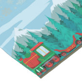 Weihnachtszug auf Sky Blue Großer Tischläufer (Ecke)