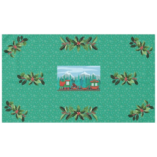 Weihnachtszug auf Tiel Tischdecke (Vorderseite (Horizontal))