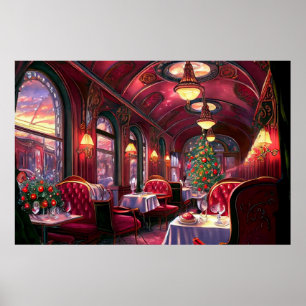 Weihnachtszug aus dem 19. Jahrhundert mit schönen  Poster