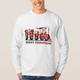 Weihnachtszug-Cartoon Feiertags-T - Shirt
