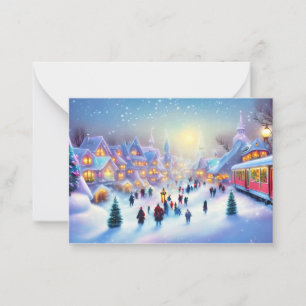 Weihnachtszug Dorf Budget Mini Weihnachten Mitteilungskarte