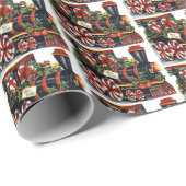 Weihnachtszug feierlich Weihnachten gefliest Feier Geschenkpapier (Rolleneckpunkt)