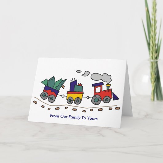 Weihnachtszug Feiertagskarte (Vorderseite)