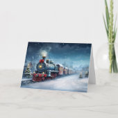 Weihnachtszug Feiertagskarte (Vorderseite)