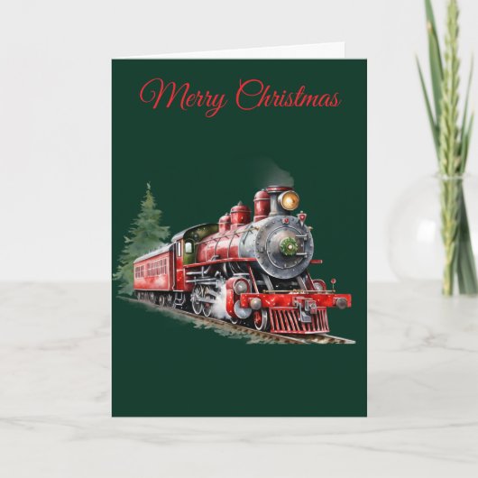 Weihnachtszug Feiertagskarte (Vorderseite)