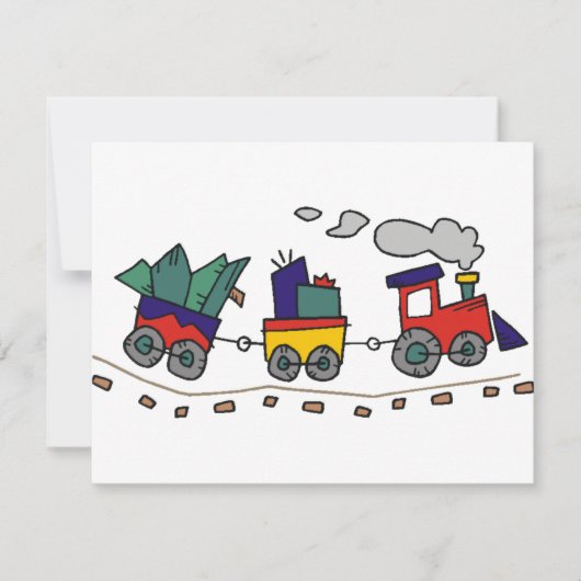 Weihnachtszug Feiertagskarte (Vorderseite)