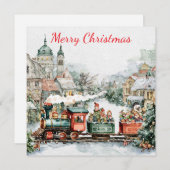 Weihnachtszug Feiertagskarte (Vorne/Hinten)