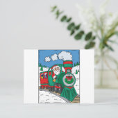 Weihnachtszug Feiertagspostkarte (Stehend Vorderseite)