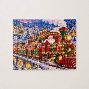 Weihnachtszug-Feiertagsszene Puzzle