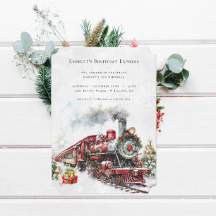 Weihnachtszug Geburtstagskarte Einladung